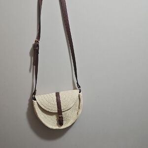 Old Navy Cream and Brown Crossbody Bag